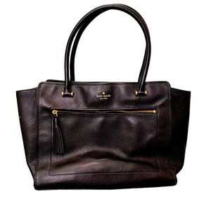 Kate Spade Dark Brown Shoulder Bag with Gold Accents